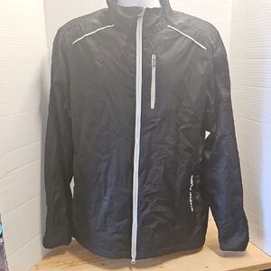 Stylish Snake Eyes Black Windbreaker with White Trim, Large